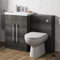 AURORA® 1100mm Combination Vanity Unit Furniture Set, Wash Basin Bathroom Sink, BTW Toilet Pan & Soft Close Seat, Storage Cabinet, Reversible, Charcoal Grey