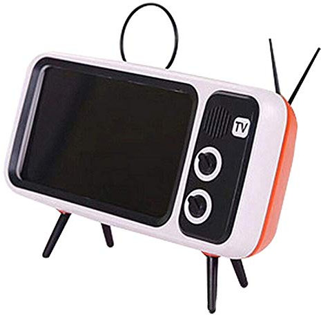 ECOSWAY Mini Speaker Retro TV Mobile Phone Screen Stand Wireless Portable Audio Speakers