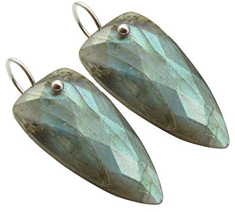 SilverStarJewel Labradorit Ohrringe 3,8 cm Solid Sterling Silber Frauen Fünfter Mai Und Angebote
