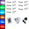 ACCE Lot de 7 éclairages LED, RVB, pour bord en verre, de vitrine, clip en verre, de qualité supérieure, miroir, en acier inoxydable