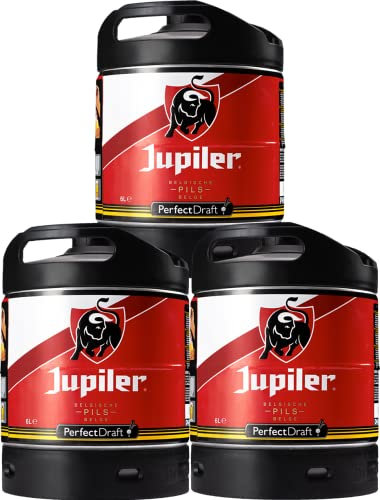 PerfectDraft Bier 3 x 6-Liter Fässer Bier. Bier passend für Zapfanlage für Zuhause. Inklusive 15euros Pfand. (Jupiler)
