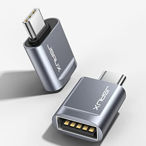 JSAUX USB A auf USB C Adapter 3.0, [2 Stücke] Typ C OTG Adapter, Kompatibel mit MacBook Pro 2020/2019/2018/Air 2020, Samsung Galaxy, Huawei, Surface Go(Grau)