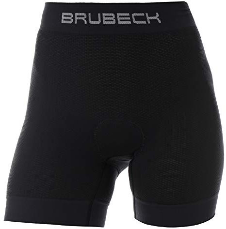 BRUBECK Fahrradunterhose gepolstert Frauen | Rennrad Unterhose Damen kurz schwarz | Radunterhose mit Sitzpolstert | Kurze Radlerunterhose MTB für Frauen | 3D-Struktur | Gr. XL | BX11410