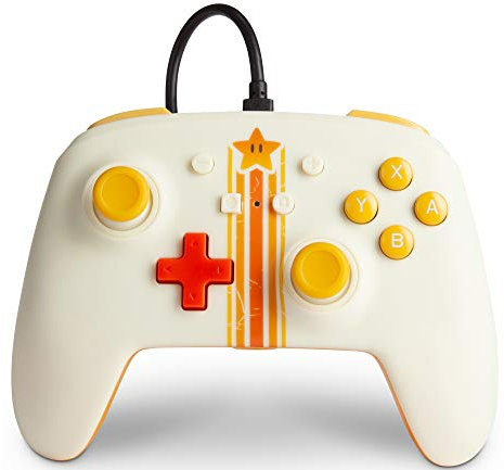 PowerA, controller cablato avanzato per console Nintendo Switch, gamepad, design con Stella di Mario Bros
