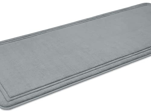 ITSOFT Badematte Memory Schaum; rutschfest, Superweich & Waschbar; Perfekt für Ihr Badezimmer (Grau, 150x58 cm)
