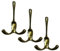 S & S International Liberty Victorian Triple Hooks [Polished Brass/Pack of 3] – Solid Brass Hooks for Doors, Hallways, and Closets, with Fixing Screws | Home & Office Storage