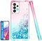 Kompatibel mit Samsung A53 5G Hülle, Stoßfestigkeit Transparent Flüssigkeit Glitzer Samsung Galaxy A53 5G Hülle, Hülle Samsung A53,Rosa/Blaugrün