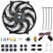 BATONECO 12 Electric Radiator Cooling Fan Thermostat Wiring Switch Relay Kit, 12V Cooling Radiator Fan with 120W 1000 CFM Slim High Performance Universal (Black)