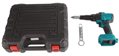 Fafeicy Automatic Brushless Cordless Electric Handheld Rivet Gun 18V Battery Powered with LED Display 360W Motor 3.2-4.8mm for Construction