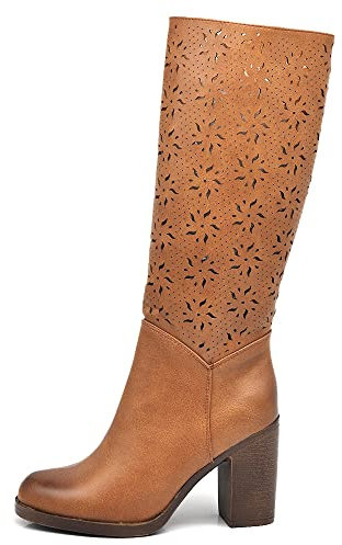 IF Fashion Scarpe da Donna Stivali Primaverili Estivi Punta Camperos Polpaccio MP315-2 cuoio N.40