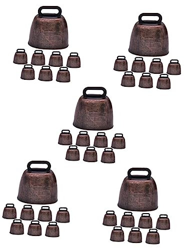 POPETPOP 40 STK Kuhglocke Aus Metall Eisenglocke Handwerkliche Glocke Fußballspiele Ziege Weidende Glocke Ziegenglocken Glocken Bezaubern Haustierzubehör Handgemalt Kupfer Tischgesellschaft