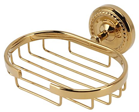 Porte-Savon Mural Doré, Porte-Savon en Métal, Panier à Savons De Salle De Bain Antique, Porte-savons De Douche, Porte-éponge pour Salle De Bain