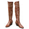 Wavyvigs Stivali da cowboy alti alla coscia da donna Stivali western sopra il ginocchio ricamati con stivali da cowgirl con cerniera Brown Mark Size 37
