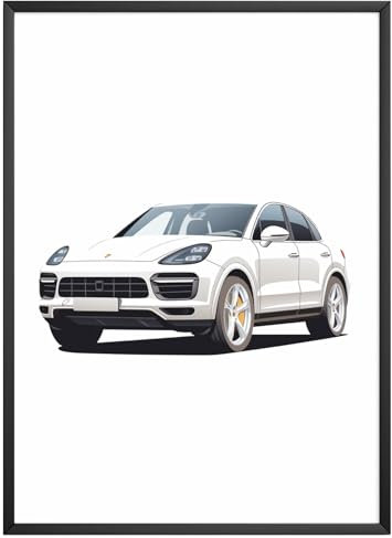 MJ-Graphics - Auto-Poster Porsche Cayenne - Bild mit schönem Auto Klassiker | Wandbild Din A3 in Galerie Qualität mit extra dickem 300g Posterpapier - FineArt Kunstdruck ohne Bilderrahmen