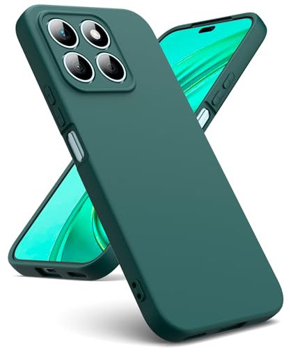 Oududianzi - Cover Compatibile con Honor X8b [Silicone Liquido] [Interno in Microfibra] Gomma Gel di Silicone Liquida Antiurto Custodia Cover Honor X8b - Verde Notte