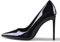 GENSHUO Damen Stiletto High Heels 10CM Sexy Spitze Stiletto Pumps Lackleder Geschlossene Zehe Party Abschlussball Hochzeit Absatzschuhe, Alles schwarz, 38 EU