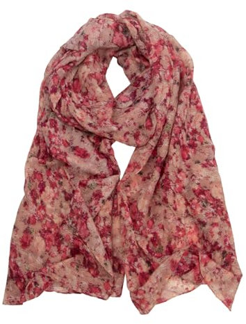 RIIQIICHY Echarpes et Foulards Femme Grande Écharpe Légère élégante Imprimée Rose Écharpes Femmes pour Le Printemps et l'été Motif de Feuilles