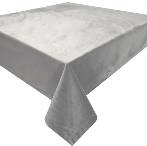Schwar Textilien Mitteldecke/Velour / 90 x 90 m / Versch. Farben/Samt / #1702 (Hellgrau)