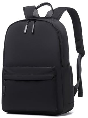 Ruarby Modische Schultasche, große Büchertasche, koreanischer Stil, für Teenager, Mädchen, Jungen, Frauen, Studenten, lässiger Reise-Tagesrucksack, Schwarz
