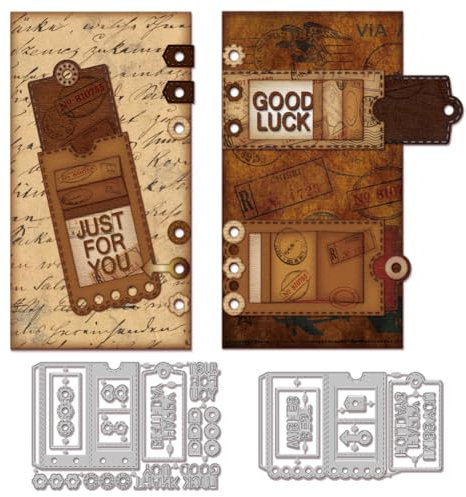 GLOBLELAND Schlitten Etiketten Schnittvorlagen Für Kartenherstellung Etikettenloch Verstärkung Metall Stanzschablonen Stanzformen Schablonen Für Scrapbooking Journal Prägung Papierhandwerk Dekor