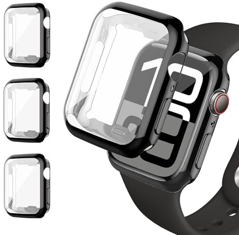 3 Pezzi Morbido TPU Cover per Apple Watch SE/2 40mm 44mm 46mm 45mm 41mm 49mm 42mm 38mm iWatch Case,Copertura Completa Protettiva HD Cover per Apple Watch Series 10 9 8 7 6 5 4 3 Ultra/2