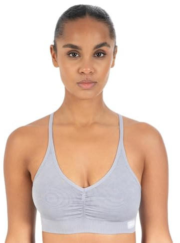 SMILODOX Sport BH Damen Batik Scrunch Icon, Shaped Fit, Blickdicht Push Up BH, V-Ausschnitt BH ohne Bügel, herausnehmbare Cups, verstellbare Träger Bustier, Yoga, Fitness & Training