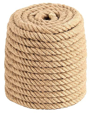 Corda di iuta naturale da 30 mm, 20 m di spessore, corda di canapa ritorta per artigianato e giardinaggio