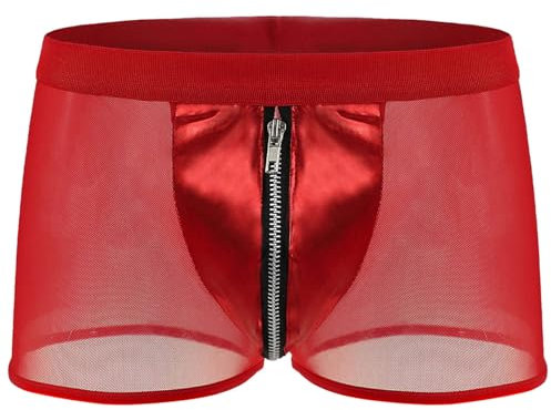 SRZYMJ Boxershorts Herren Rot Merinowolle Unterwäsche Herren Boxershorts Unterhose Unterhose für Männer Boxershorts Weiche Atmungsaktive Geruchsfreie Unterwäsche für Männer Unterhosen Baumwolle XXL
