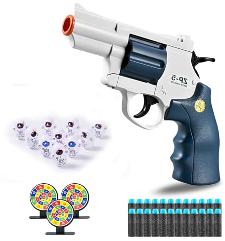 SZJYMY Pistola Giocattolo Soft Bullet, Pistola Blaster, Shockwave, Giocattolo di Sicurezza, Modello di Gioco di Ruolo, Pistola Revolver Giocattolo per Bambini dai 3 agli 8 Anni e Oltre