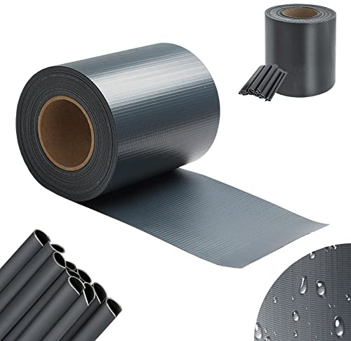 ISOISL Bandes Brise-Vue en PVC 50 m x 19 cm, Film Brise-Vue pour clôture à Double Fil, avec 40 Clips de Fixation, Protection Contre Le Vent, Protection Solaire, clôture de Jardin, Anthracite