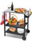 Hebitod Carrello da barbecue per esterni, tavolo da barbecue, 2 ripiani regolabili in altezza, portaspezie e ganci, 84 x 67 x 41 cm, carrello da cucina con ruote per grigliare pizza e cucina in