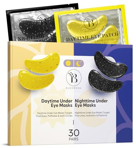 Augenpads Gegen Augenringe (30 Paare) - Eye Pads mit Koffein & Augenpads Hyaluron - Eye Patches zur Augenringe Entfernen - Under Eye Patches für Tag und Nacht - Augenpads gegen Tränensäcke - Eye Mask