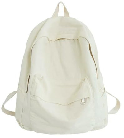 YIMAISZQ Rucksack Damen Canvas Women Unisex School Taschen Für Jugendbeutel Großer Kapazitäts -Reise -rucksack-weiß-35cmx13cmx40cm