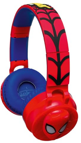 Lexibook, Cuffia Bluetooth Spiderman con effetti luminosi e limitazione del volume a 85dB, Rosso, HPBT015SP
