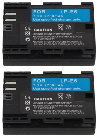 Sxhlseller Ersatzbatterie, Mehrere Kompakte Verteidigen 2 -Stück -Kammer Batterie 7,2 V 2750 MAh für D III 5d IV 5ds 6d für R5 R6 90d 60d 60d