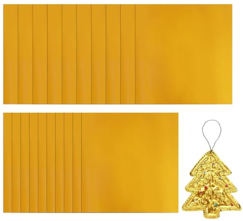 20 Stück Folienblätter zum Basteln, Prägen Bastelfolie Blätter Silber Gold Handwerk Zinnfolien Dekorative Aluminiumblech für Malerei Gravur Montage
