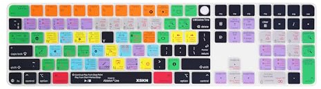 XSKN Ableton Live Shortcuts EU&US Universal Version Silicone Keyboard Cover Skin for 2024 iMac 24 inch M4 Magic Keyboard with Touch ID and Numeric Keypad (A3119)