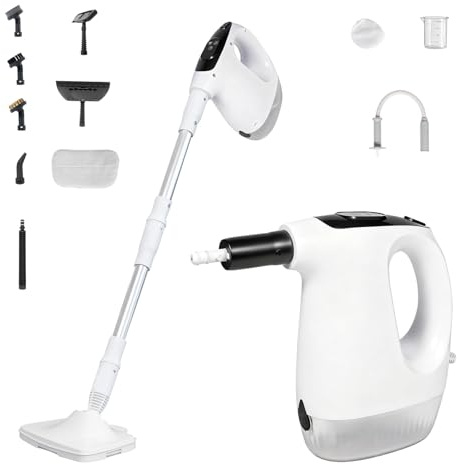 Multifunktionaler Dampfreiniger & Wischmopp, 15S Schnelle Aufheizung Dampfwischer, 230°F Heißdampf, Dampfreiniger & Dampfbesen für Alle Böden, Teppiche, Fenster, Badezimmer und Küchen