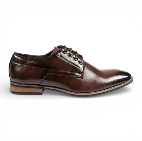 Infinity Leather Dolcetto Herrenschuhe, klassisch, schlicht, mit Schnürung, Derby-Oxford-Stil, Brogue-Schnürschuhe
