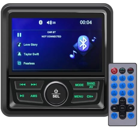 BUAGOUWZ Radio Marine Radio Stereo Bluetooth FM Am Radio Digital Media Audio Playe Accessori per Barche Impermeabili