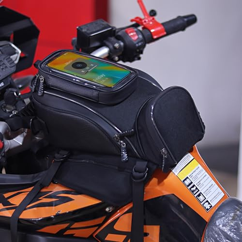 Motorrad Tankrucksack für KTM 125 SX / 125 XC /125 XC-W /125 Duke Multifunktional Tanktasche Motorrad Touring Klarsichtfenster für Handy