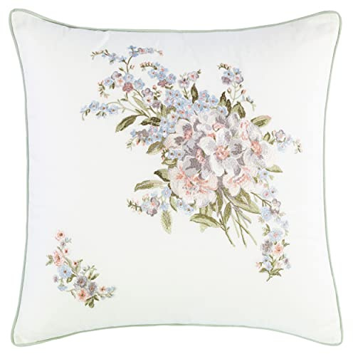 Laura Ashley Dekokissen aus Baumwolle, Hotelverschluss, Elegante Heimdekoration für Couch oder Bett, 45,7 x 45,7 cm, Harper Blassgrün