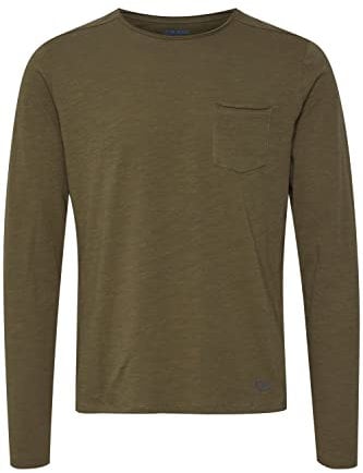 Blend BHBHNICOLAI Tee l.s. Tee l.s. Herren Longsleeve Langarmshirt Shirt aus 100% Baumwolle, Größe:S, Farbe:Dusty Green (70595)