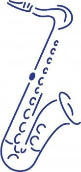 Aufkleber Applikation - Saxophone- AP0672 - versch. Größen Farbe blau, Größe 15cm