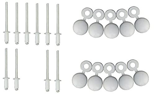 cyclingcolors Lot de 10 Rivets + Cache Rivet Blanc Plaque D'IMMATRICULATION Voiture Auto Moto Scooter MOBYLETTE Protection Plastique Aveugle VIS Boulon Fixation