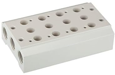 RIEGLER 116244-5520.02-14 Mehrfach-Grundplatte f. 5/2-5/3-Wegeventile, 2 Pos., G 1/8, G 1/4, 1Stk