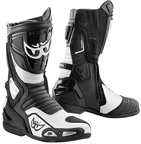 Berik Donington Motorradstiefel, schwarz/weiß, 40
