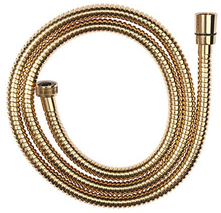 Messing Goldener Duschschlauch Brauseschlauch 150cm lang für alle Duscharmaturen und Wannenarmaturen mit Standard 1/2 Zoll Anschluss