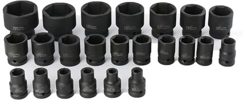 Be-Tool 1 x Universal Pneumatic Impact Socket 1/2 Inch – 22 mm – Hex Socket Wrench Head for Electric Impact Wrench, Black