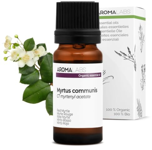BIO - RED Myrtle Essential Oil - 10mL - 100% Pure, Natural, Chemotyped and AB Certified - AROMA LABS (French Brand)